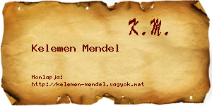 Kelemen Mendel névjegykártya