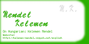 mendel kelemen business card